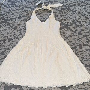 Lilly Pulitzer White Eyelet Halter Fit and Flare Dress ✨Like New✨